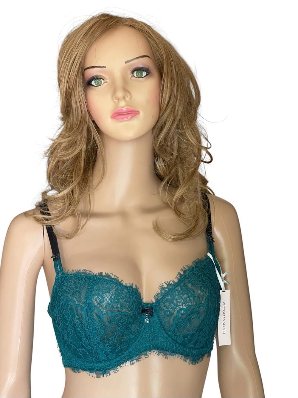 Victoria Secret Pine Green Velvet Strap
PushUp wo pad WICKED Balconette Bra34DD